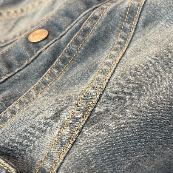 ~ 7 For All Mankind 2T Jean Jacket Kids Hood Layered Snaps Long Sleeve *FLAW - Picture 11 of 14